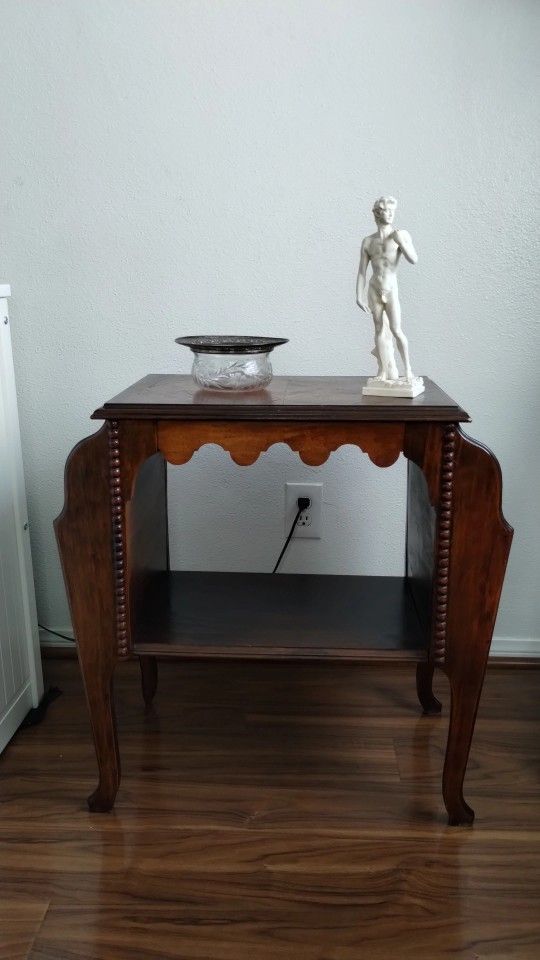 Antique Solid Wood Magazine Rack Side Table 