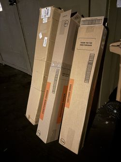 Tall, slightly rectangular cardboard boxes,
