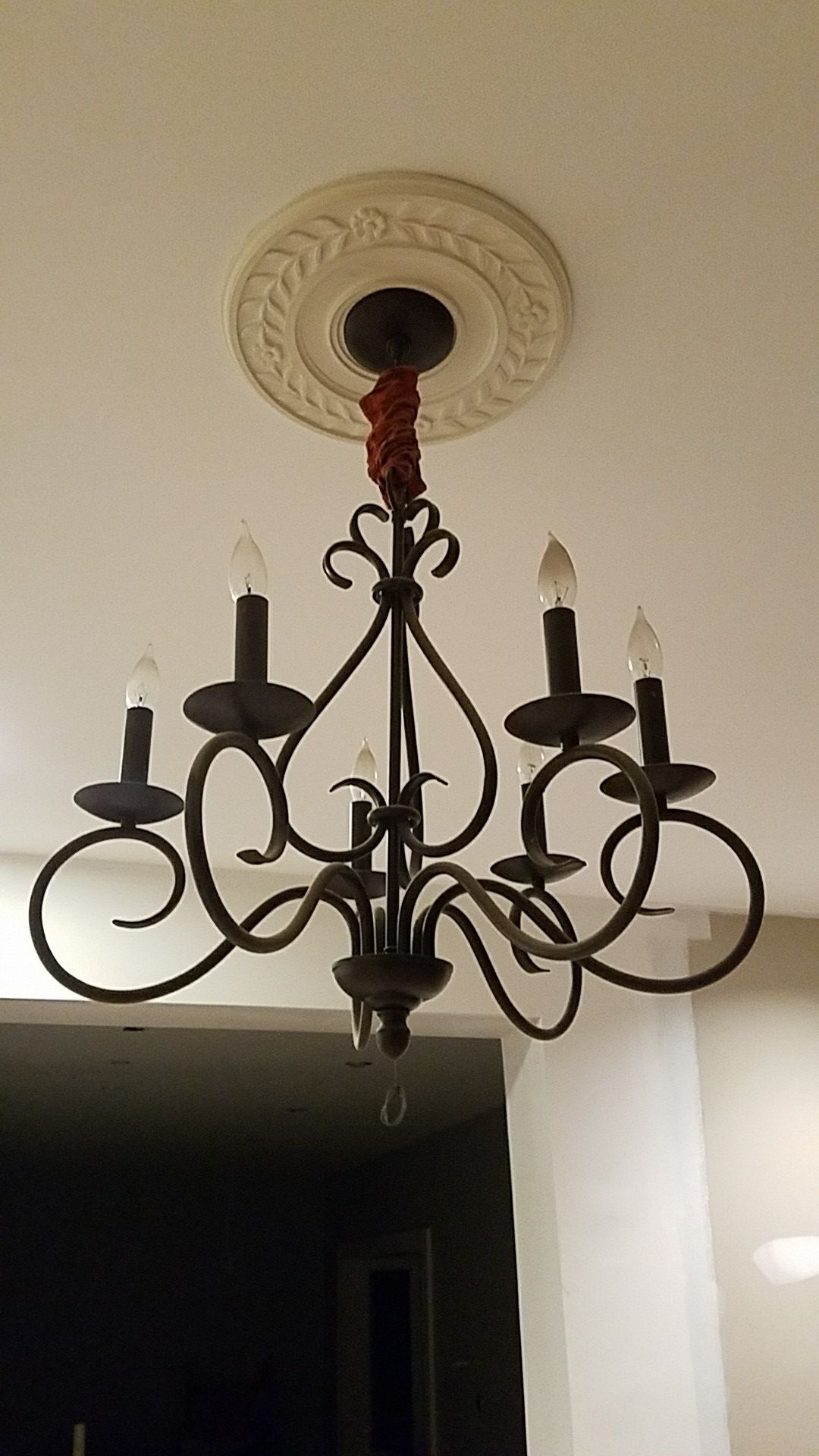 FREE! Bronze Chandelier 6 candle light