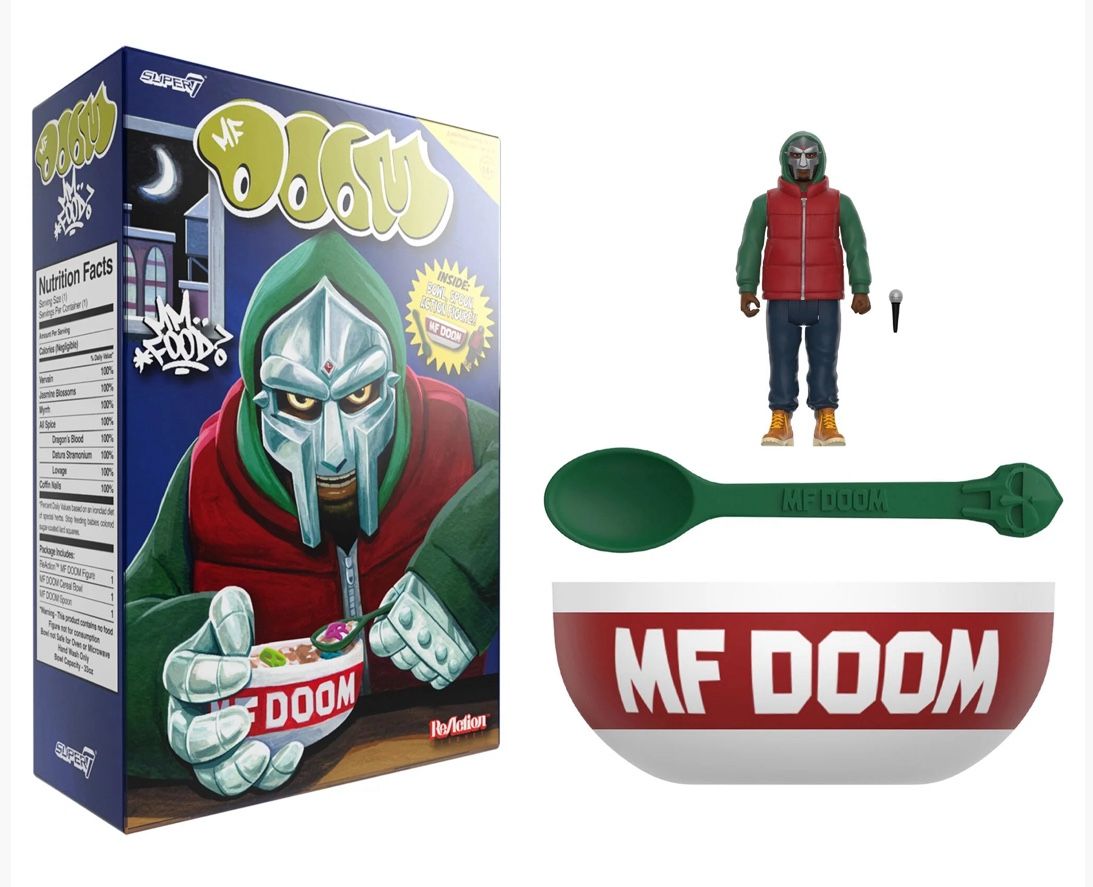 MF DOOM x Super 7 MM Food Action Figure & Cereal Bowl Set DS