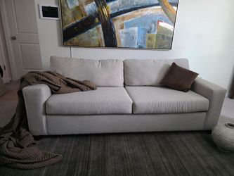 Modern Couch / Sofa - 84" Light Beige Grayish / Taupe - Barely Used - Excellent Condition - 1yr old