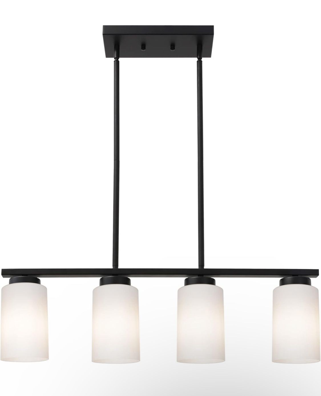 4-Lights Island Lighting with Opal White Glass Shades
