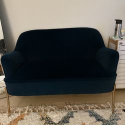 Velvet loveseat (43” teal Colored) 