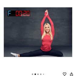 26'' Huge Home Gym Interval Workout Timers, Digital Wall Clock, with Countdown, Stopwatch, 7-Color Light, 8-Alarms, Calendar/Temperature Display, for 