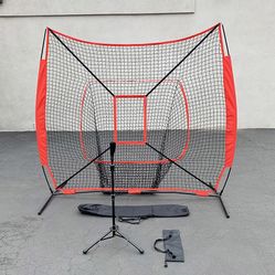 (New in Box) $65 Baseball, Softball 7x7ft Practice (Net and Ball Tee Set) for Hitting Batting Training 