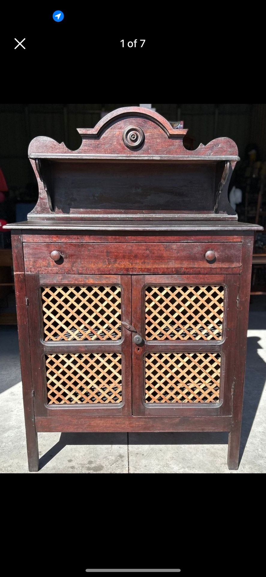 Antique 1800's 2 Door Jelly Cupboard Cabinet/Pie Safe