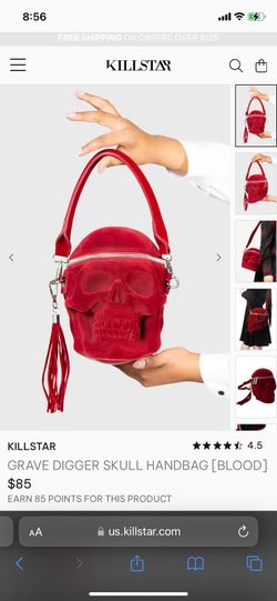 Killstar Grave Digger Skull Bag Red