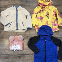 Girls 5t Fall/spring Coats And Hat Set