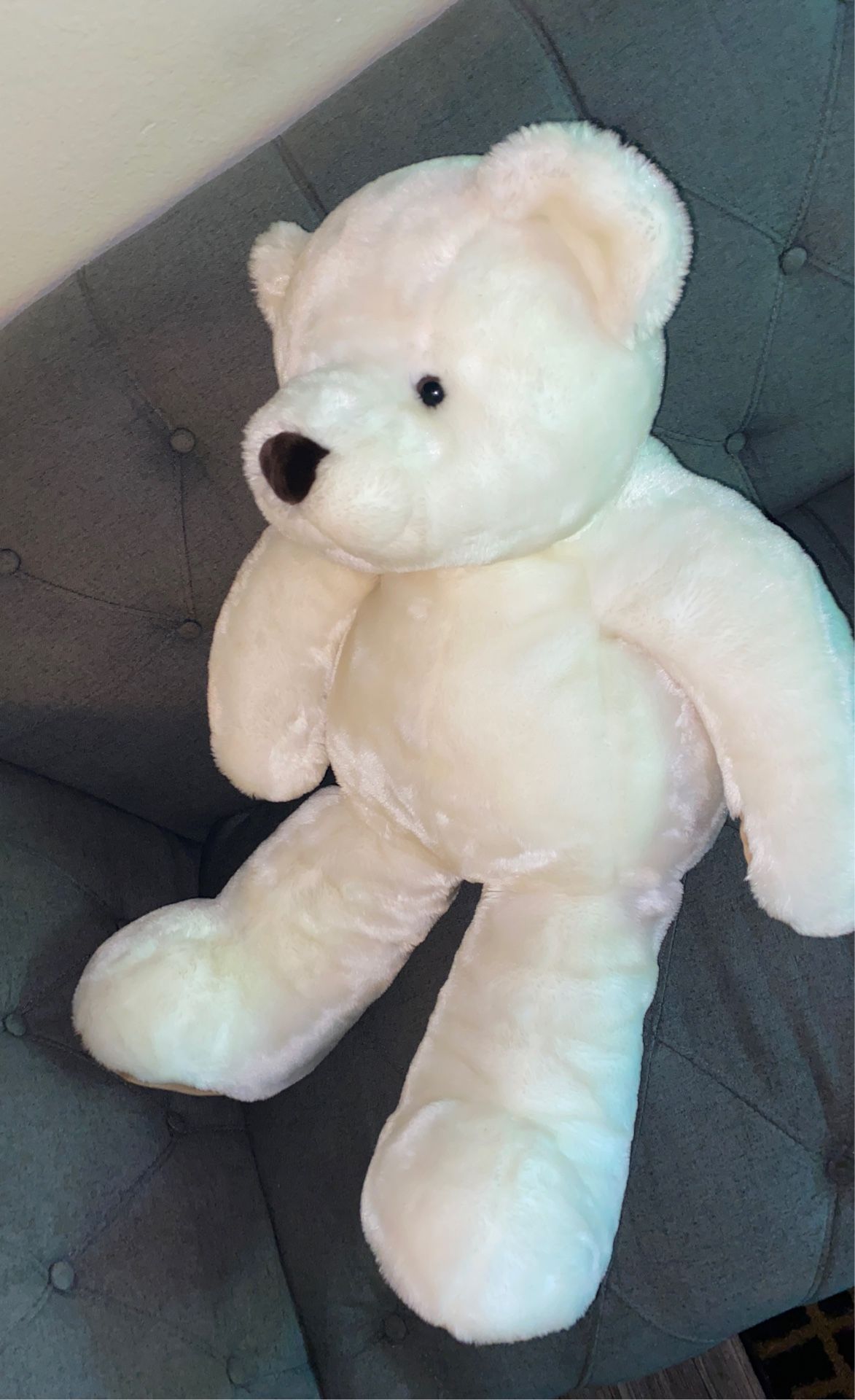 2 1/2 Foot Tall White Stuffed Teddy Bear