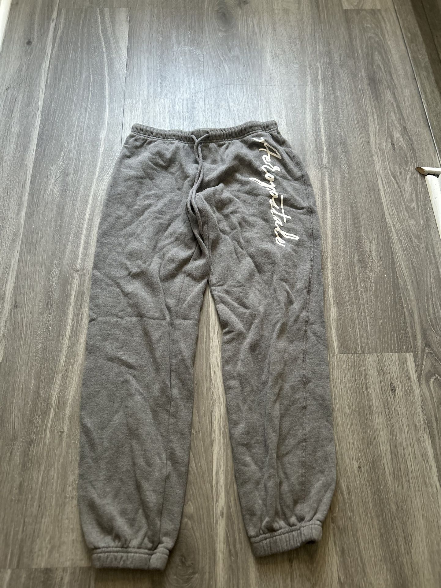 Grey and white Aeropostale sweatpants