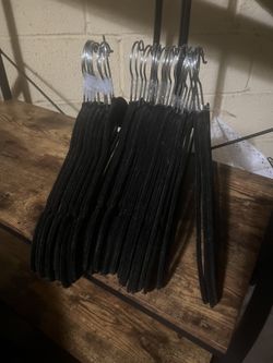 50 Black velvet hangers 