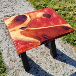 Juniper And Epoxy End Table Handmade