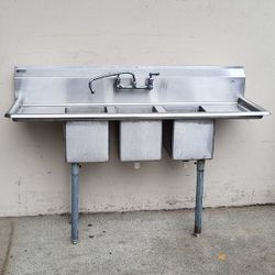 SSP Three 10 X 14 Commercial Compact Sink