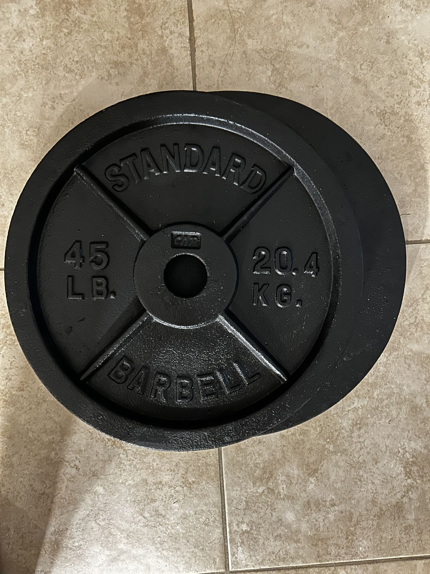 VINTAGE CAP 45LB BARBELL PLATES *Lightly used*
