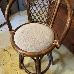 Mid-Century Rattan Bar Stool