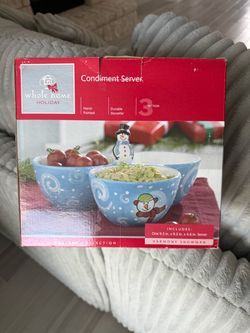 Whole Home Holiday Snowman Condiment Server