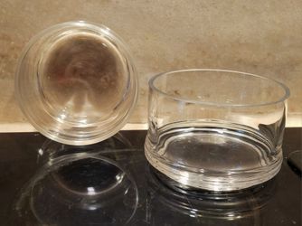 2 Clear Glass Bowls