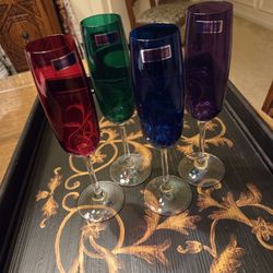 Waterford Crystal Champagne Flutes - Set Of 4 - Mint