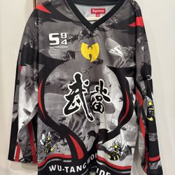 Supreme Wu-Tang Clan Hockey Jersey Black Grey size Large ~ NEW