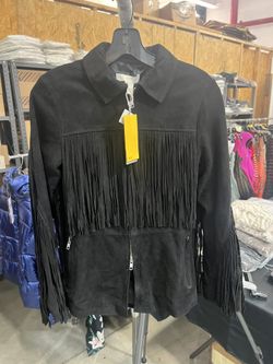HM Premium Quality Real Suede Jacket With Fringe Size 2 