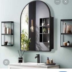 Brand New - Arched Black Medicine Cabinet