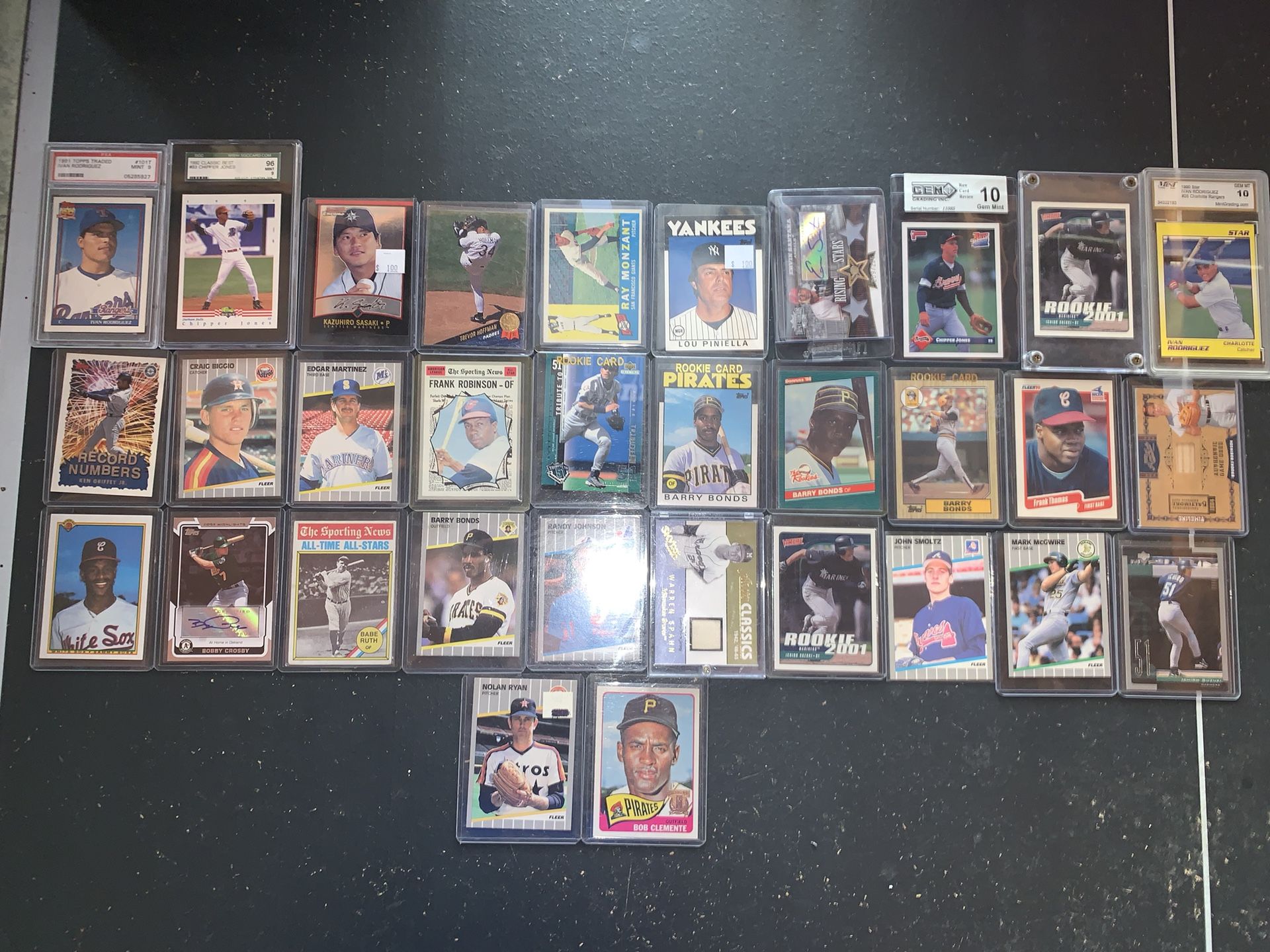 Random Assortment 90s MLB Baseball Trading Cards GRADED