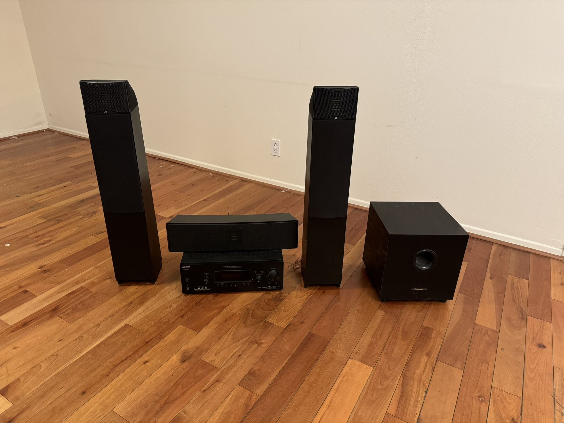 3.1 Surround Sound System With Martin Logan Speakers And Pioneer Subwoofer