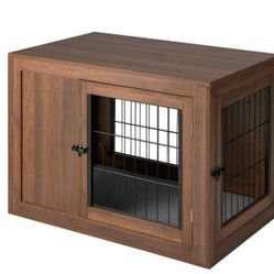 Furniture Dog Crate with Cushion & Double Mesh Doors for Indoor