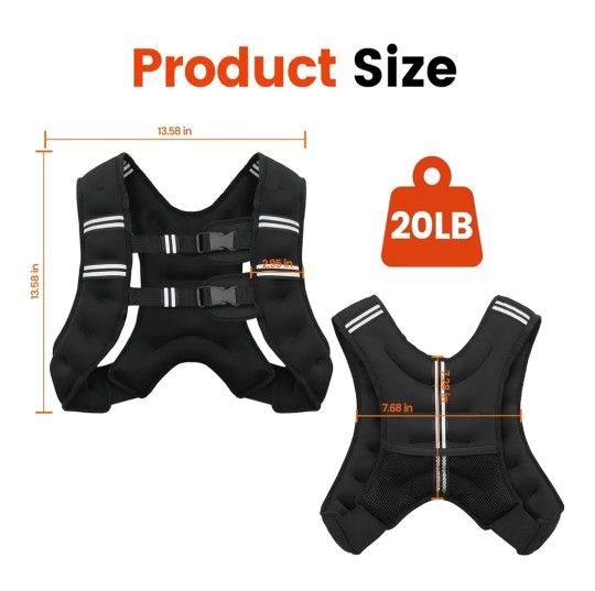 Poudee Weighted Vest, 20lb Weight Vest