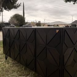 72” Solid Wood - Hand Carved Cabinets, Umber Brown Color