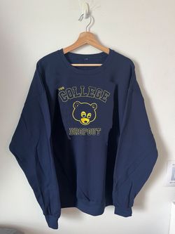 Navy Blue Kanye West College Dropout Y2K Rap Tee Promo Crewneck