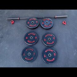 1,000 Rated Barbell & Bumper Plates 