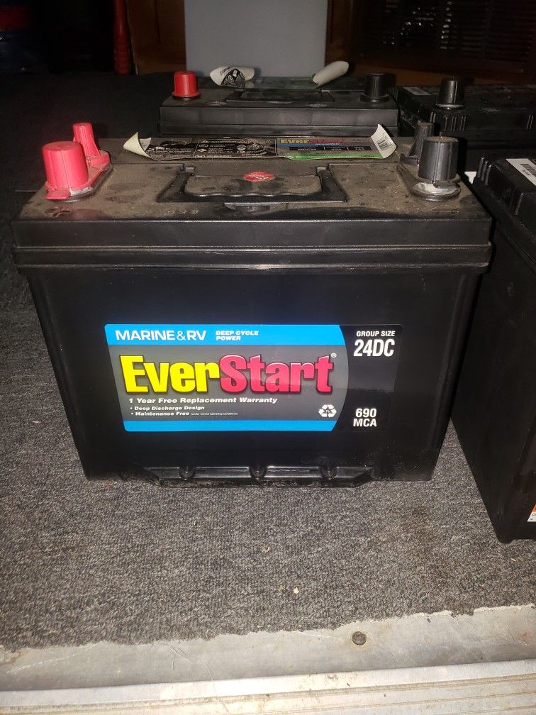 EVERSTART Marine/RV deep cycle power 20 4-D 1 year warranty Marine/RV deep cycle power 24DC 1 year warranty