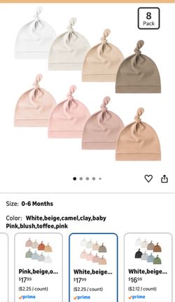 8 pack baby newborn hats
