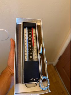🌡️ Vintage Airguide Indoor / Outdoor Wall Thermometer Faux Wood Grain Retro Design w/ Box