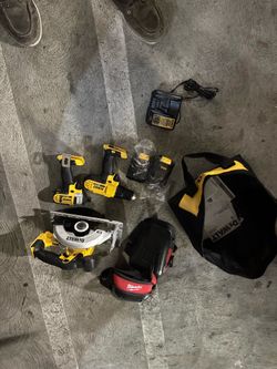 Dewalt power drill,impact drill skill saw and Milwaukee knee pads working tools brand new for sale!!