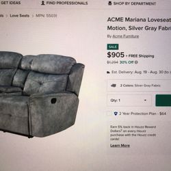 New Nice Looking Rocker Recliner With A Console By Acme