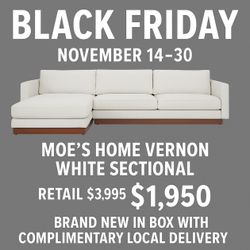 Moe’s home Vernon white sectional 