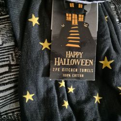 Halloween Kitchen Towels set Of two