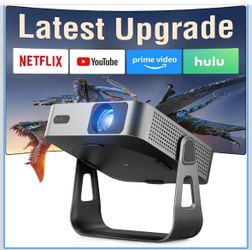 New-Native 1080P & Netflix Ready 】Smart Projector with WiFi and Bluetooth Thinnest 1.81" VOPLLS 4K Home Movie Projector, Mini Auto Focus & Keystone Po