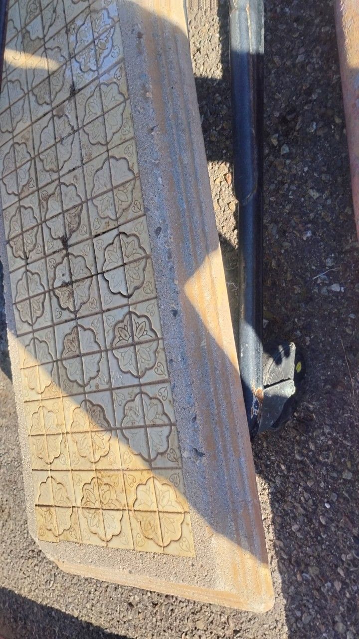 Concrete Bench With Mosaic Tile