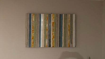 Abstract Vertical Stripe Textured Wall Art