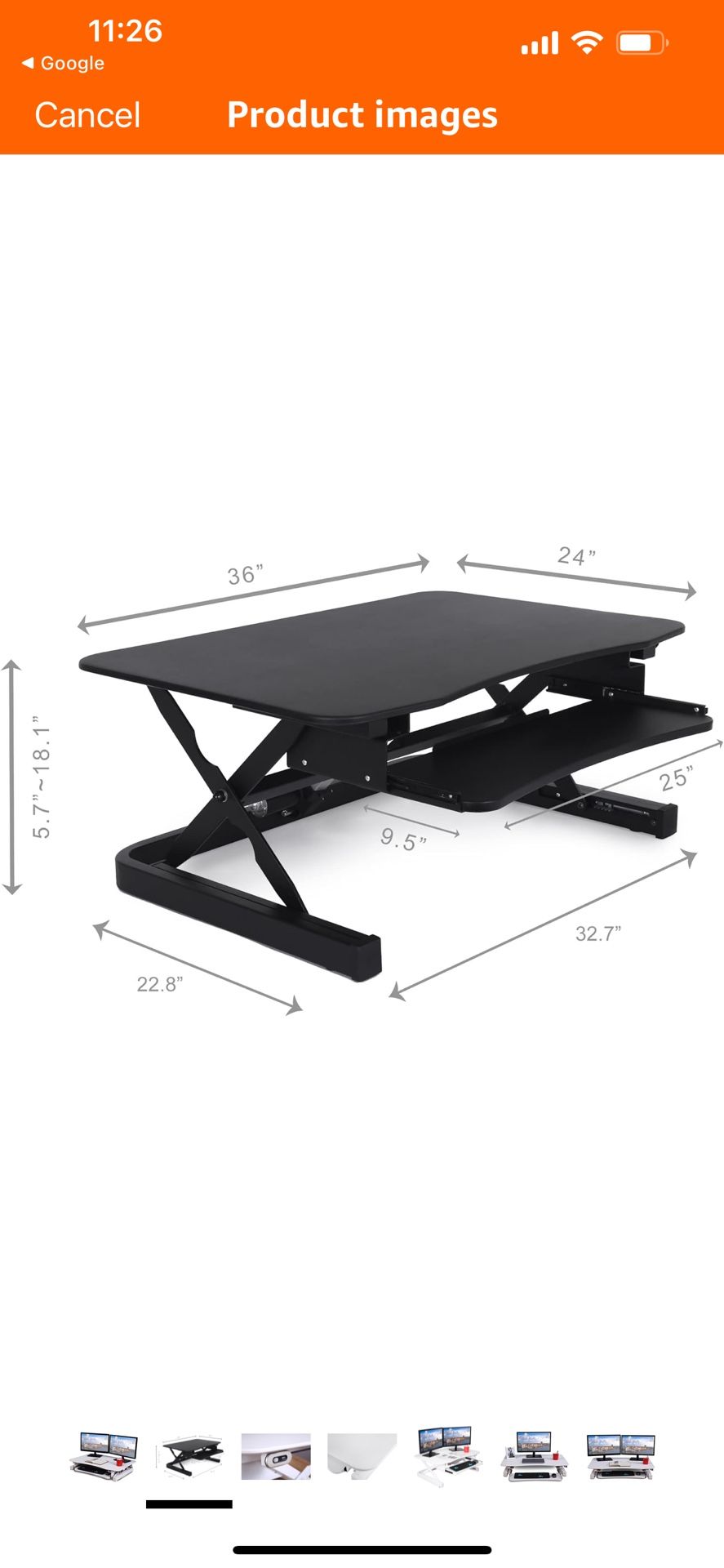 ApexDesk 36 inch Electric Height Adjustable Sit to Stand Desk