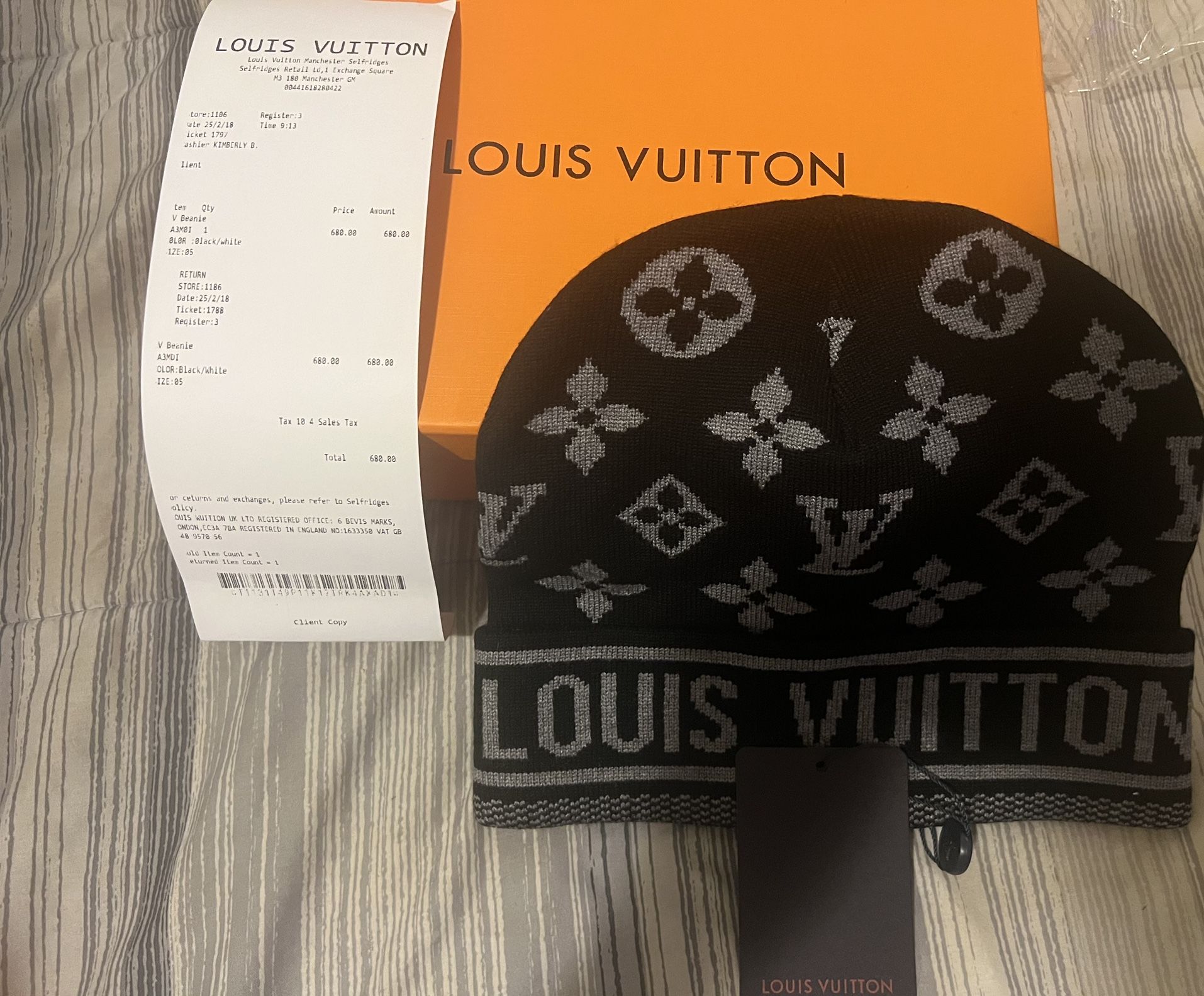 LV Monogram Beanie Box,Receipt