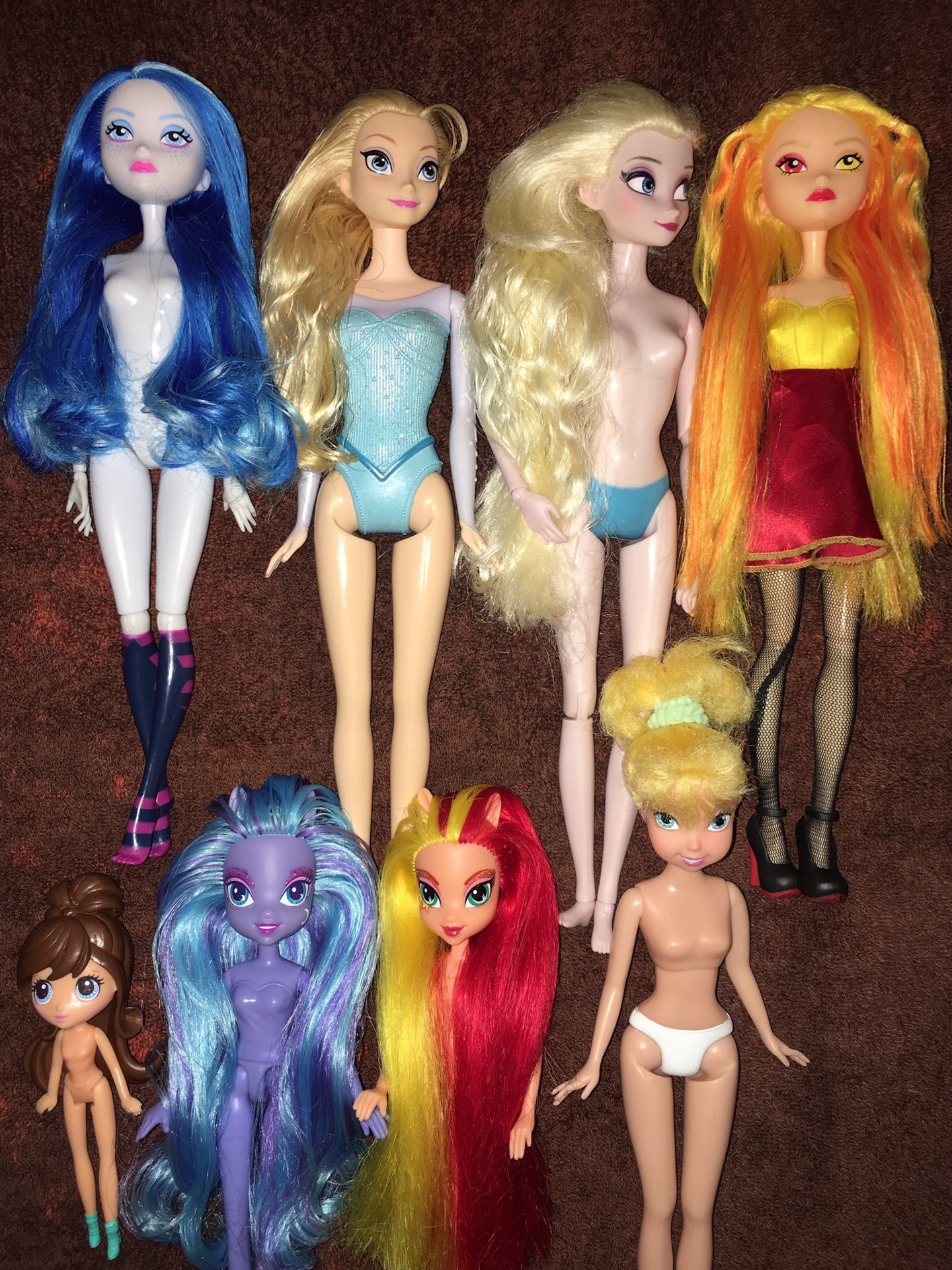 toys dolls lot Frozen Barbie My Little Pony Dolls