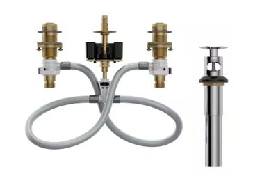 Widespread Bathroom Faucet Rough-In Valve with Drain Assembly - 1/2 in. IPS Connection