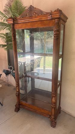 Very Large Sliding Door Curio Cabinet - Read Description