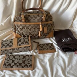 Vintage Coach Signature Hampton Satchel