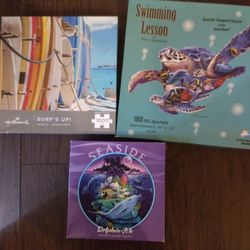 Lot Of 3 Ocean Jigsaw Puzzles 