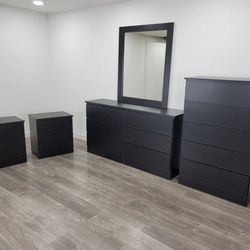 Dresser whit mirror m chest and 2 nightstands  - Cómoda con espejo , Gavetero y 2 mesitas de noche